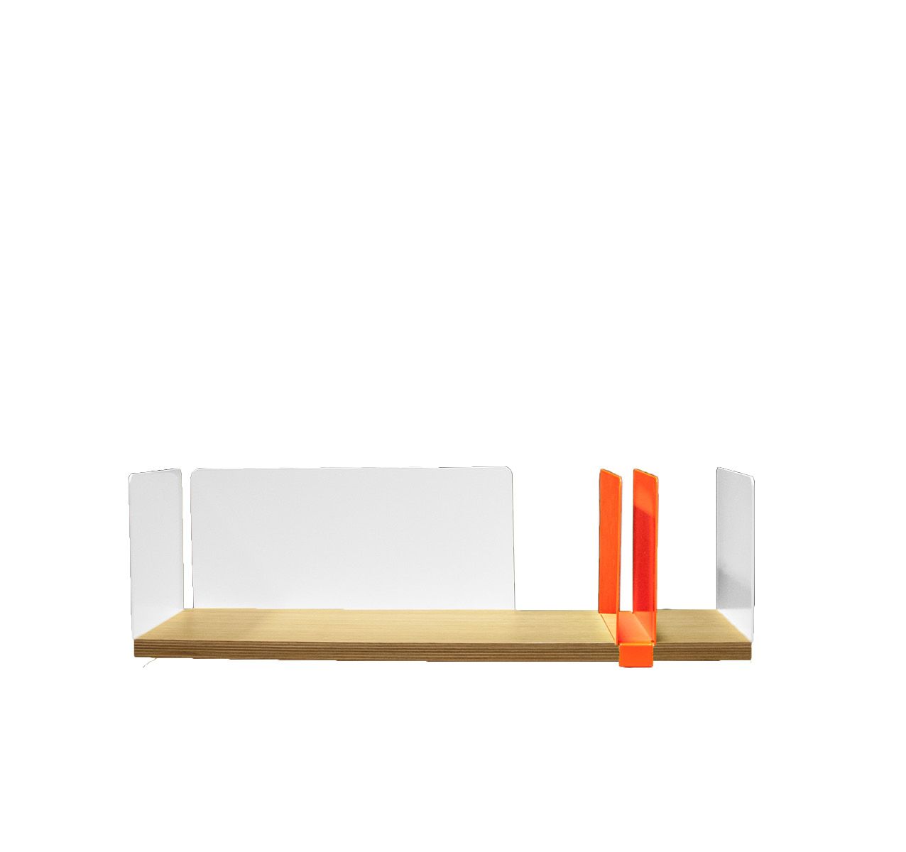 portable atelier shelf with fluorescent orange sliding element - фото