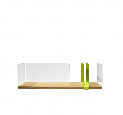 portable atelier shelf with fluorescent yellow sliding element - фото